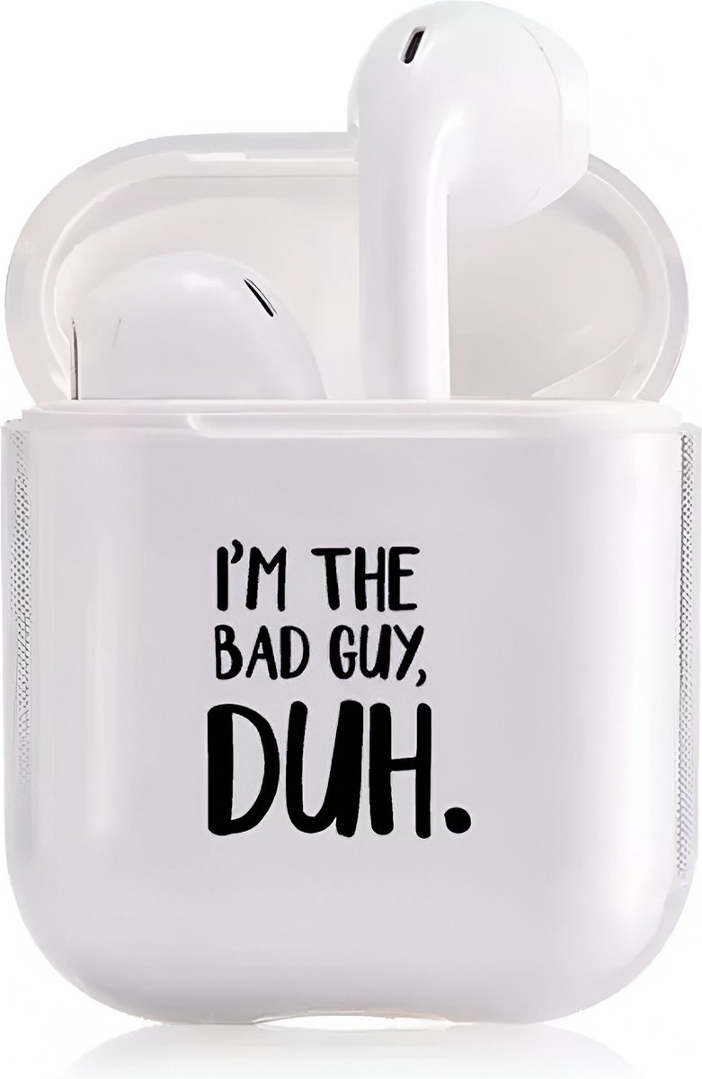 Studio Air® Transparant Airpods 2 Hoesje - Doorzichtig Airpods Hoesje ook geschikt voor Airpods 1 - I'm The Bad Guy, Duh