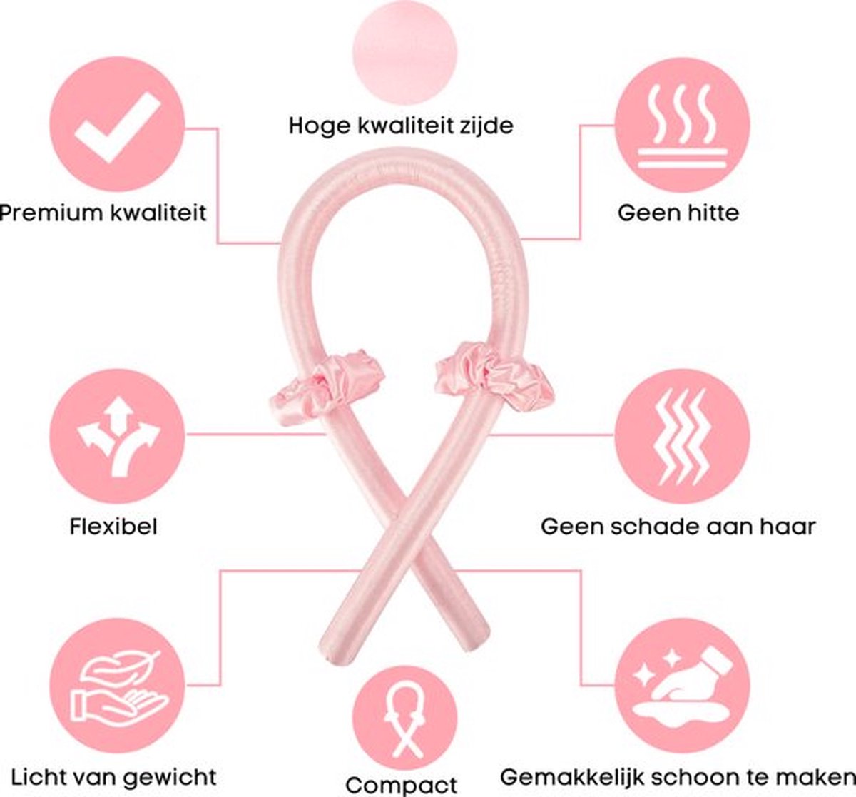 KEKX | Heatless curls | Haarkrullen | Heatless Hair Curls | Zonder Hitte | Met Scrunchies & Haarclip
