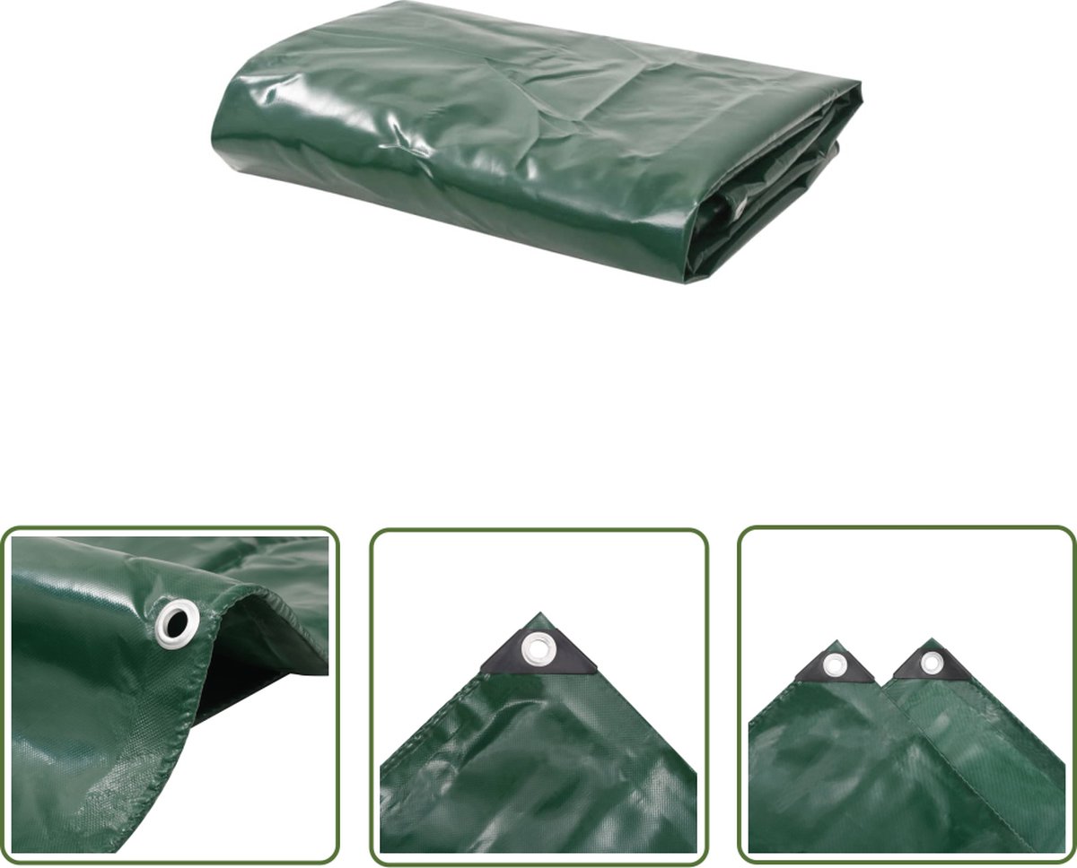 vidaXL Dekzeil 650 g/m² 5x5 m groen kerstverlichting