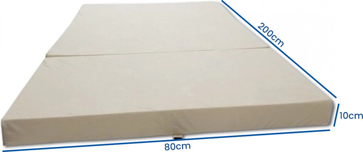 Viking Choice Opvouwbaar Logeermatras Crème - 80 x 200 x 10 cm - Camping, Reis & Logeren