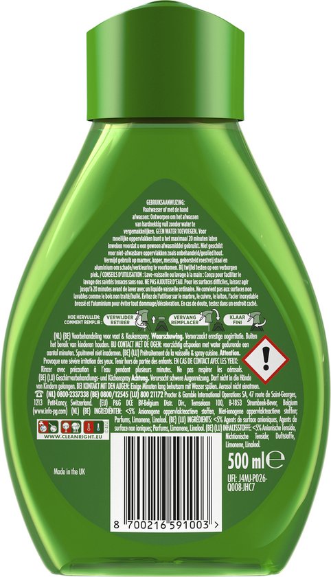 Dreft 3in1 Power Spray voor Vaat en Keuken - Navulling - Vetverwijderaar - Citroengeur - 10 x 500 ML
