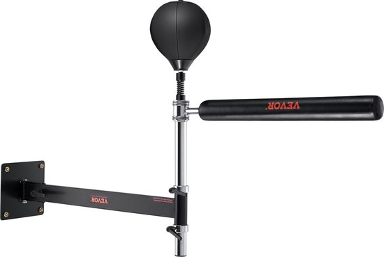 VEVOR Wandmontage Boxing Spinning Bar Spinning Bar met Stootbal Verstelbare Boxing Speed ​​Trainer Reflex Boxing Bar met Handschoenen Bokstrainingsapparatuur voor Kickboksen MMA Fitness