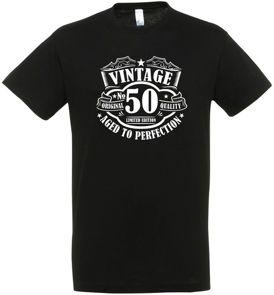 T-shirt Vintage 50 Ans - Vieilli à la Perfection - Cadeau anniversaire et fête - Astuce cadeau - Cadeau 50 ans - 50 ans Abraham - 50 ans - T-shirt - 1975 - Homme - Cadeau Père - Taille XL