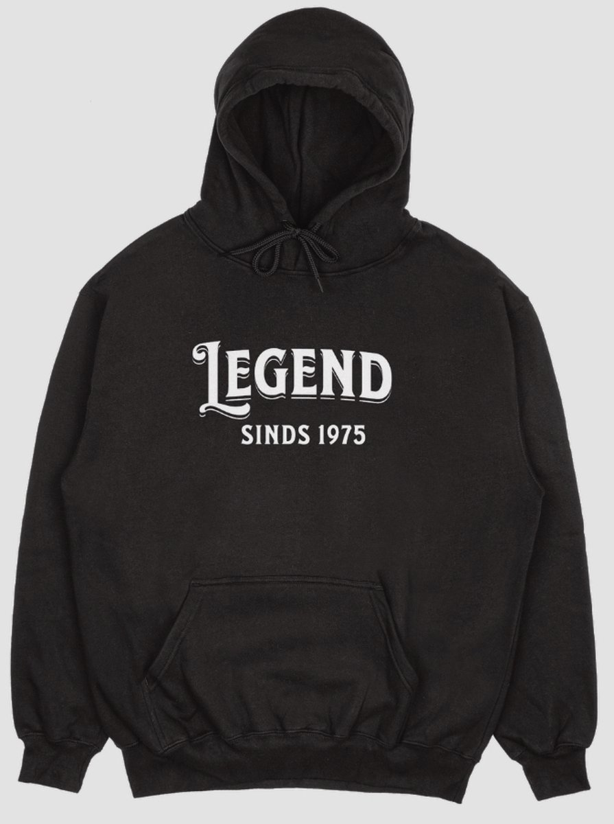 Legend Sinds 1975 Hoodie - Maat XL - Verjaardag en feest cadeau - Kado tip - Trui - 50 jaar cadeau - 50 jaar abraham - 50 jaar - Hoodie - 1975 - Heren - Abraham