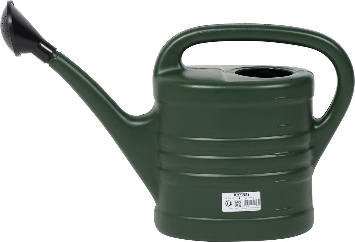Nature - Gieter 10L - Kunststof - donkergroen - met broeskop/sproeikop - tuinplanten gieter