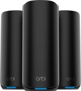 NETGEAR Orbi RBE873B - Mesh WiFi - WiFi 7 - 21000 Mbps - Tri-Band - 3-Pack - Zwart