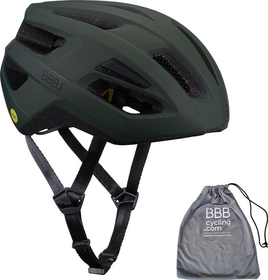 BBB Cycling Dune MIPS 2.0 Fietshelm Volwassenen - MTB Helm & Racefiets helm Met Helmtas - Wielrenhelm - Fietshelm Dames - Fietshelm Heren - Olijfgroen - Maat L - BHE-22T