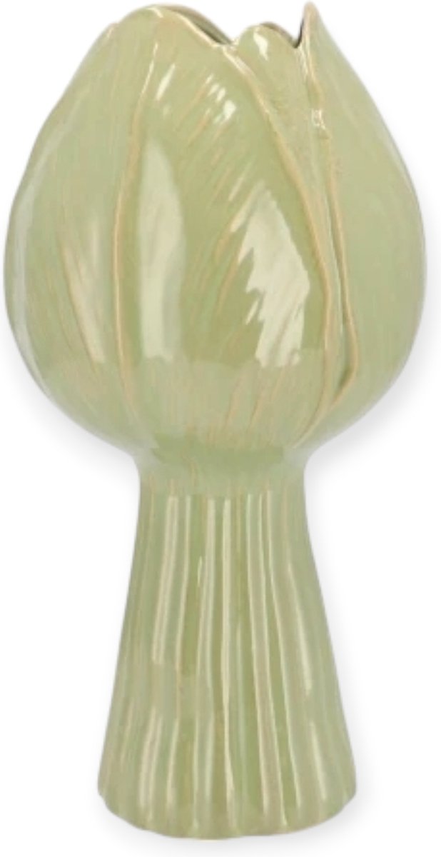 Daan Kromhout - Vaas - Tulp - Pistache - 13x27cm - Keramiek