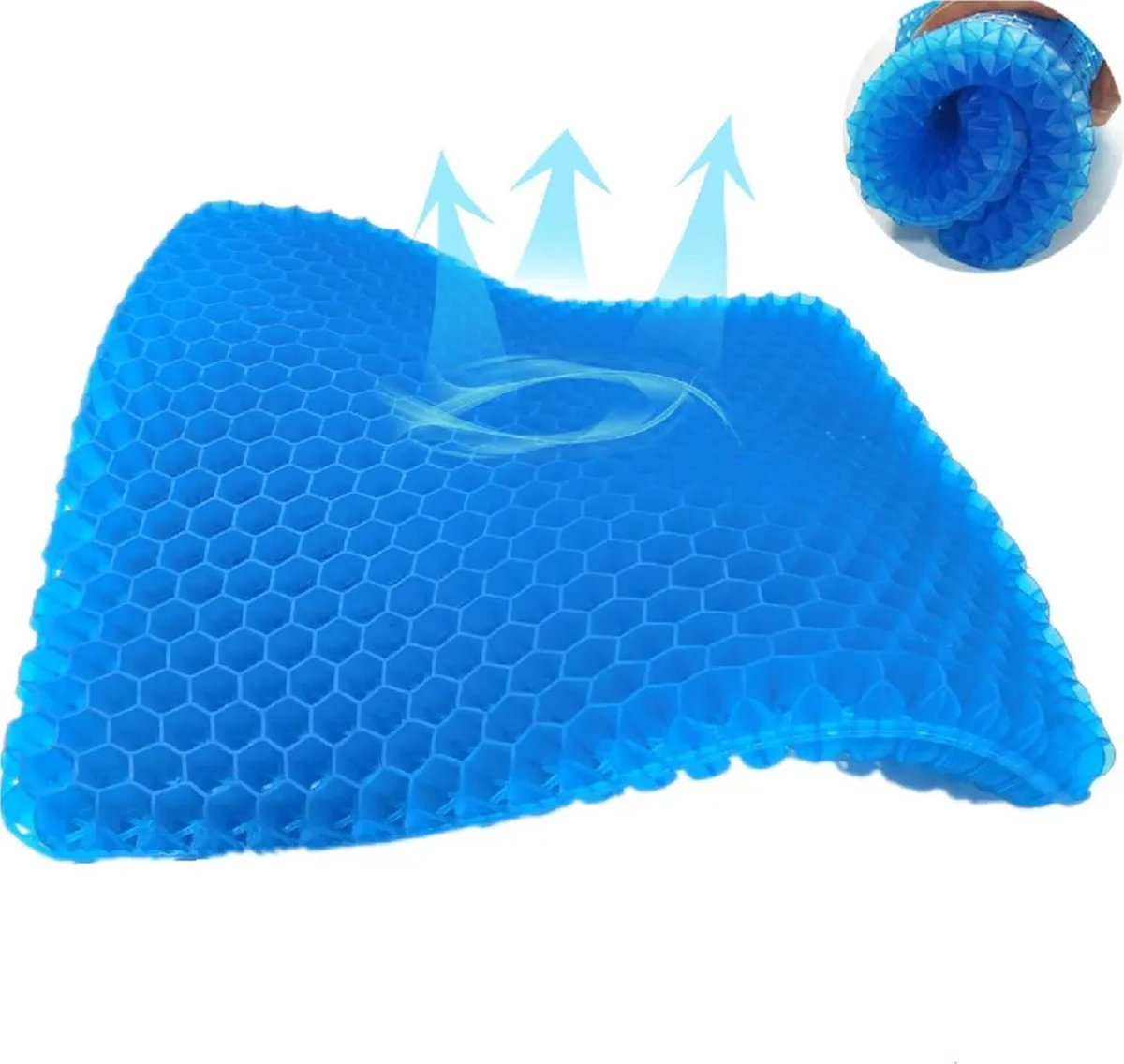 Solfit - Ergonomisch Zitkussen - Orthopedisch Zitkussen - Gelkussen - Ergonomisch kussen - Wigkussen - Dubbellaagse Honingraatstructuur - COMFORTKA