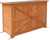Luxe Tuinkast – Hout – Voor Buiten – Tuinberging Hout – Waterdicht – 130x60x90 cm – Groen Dak – Hout