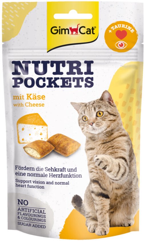 GimCat Nutri Pockets Kaas & Taurine - 12 x 60 gr - Voordeelverpakking