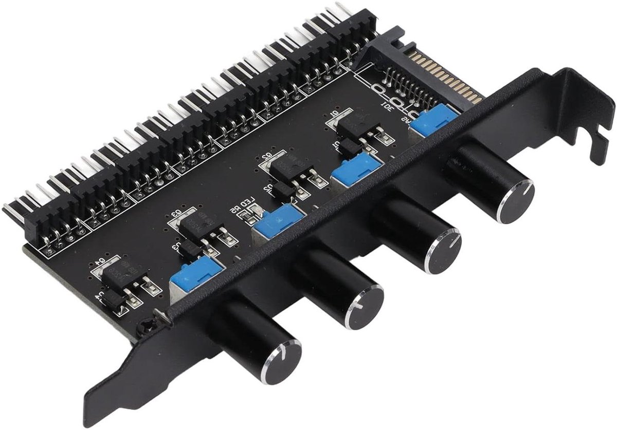 Image of 72W 4PIN Chassis Fan Speed Controller - 8 Kanaals Fan Hub voor PC Waterkoeling - Knop Aanpassing .