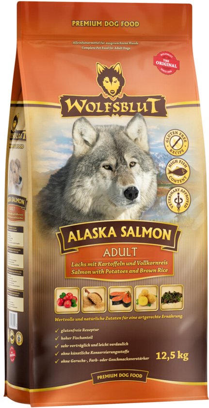 Wolfsblut Grain Free Adult Alaska Salmon 12,5 kg - Hond