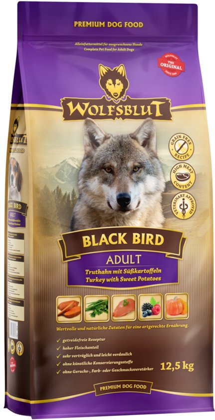 Wolfsblut Grain Free Adult Dog Black Bird 12,5 kg - Hond