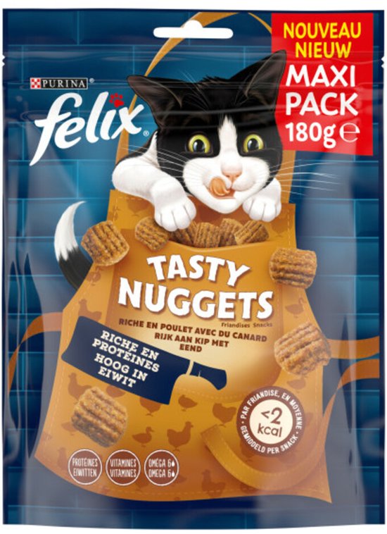 Foto: Felix tasty nuggets kattensnack kattensnoepjes kip eend 6 x 180 g