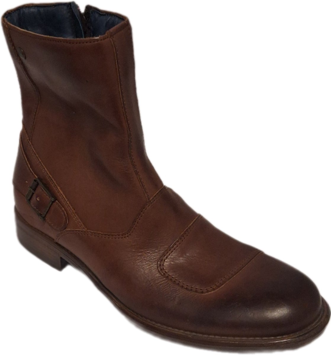 Base London -MEN BOOTS-ANTIQUE BROWN- LEDER-GESP EN ZIPPER