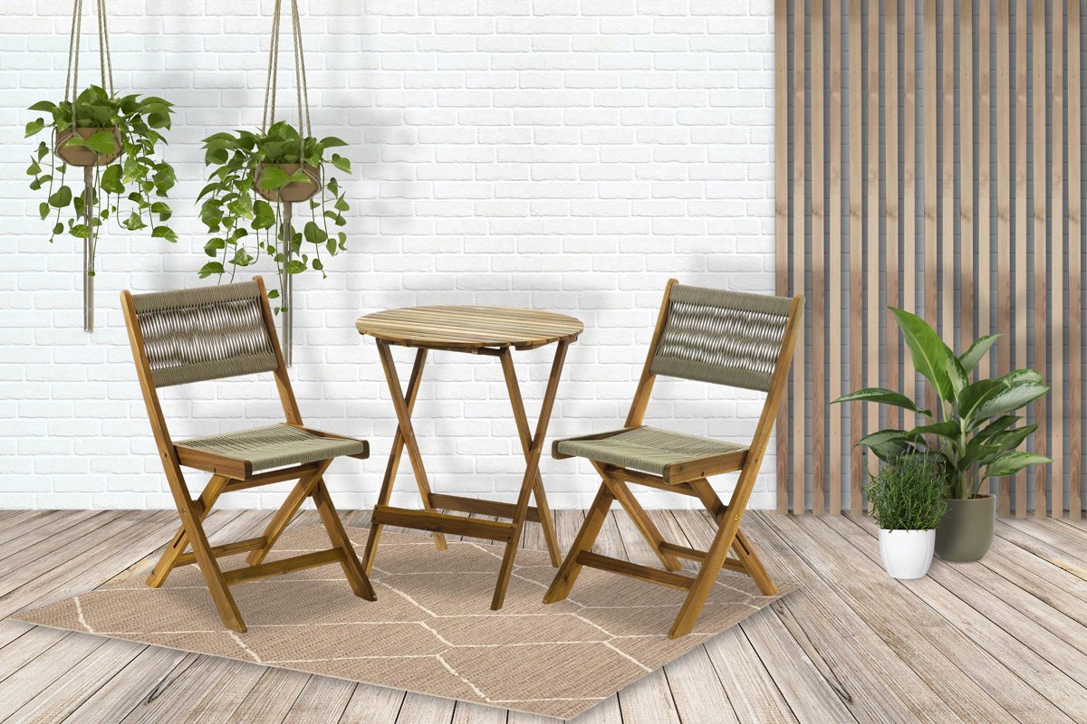 Sens-Line - Lanzarote bistro set - Bruin - Hout - 3-delig