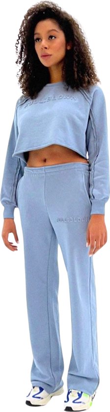 FULL:BLOWN - Set Pantalon de survêtement & Pull court femme - Vêtements de sport femme - Pantalon de sport femme - Jogger - Yoga - Pantalon de yoga - Top court femme - SET XS/ S