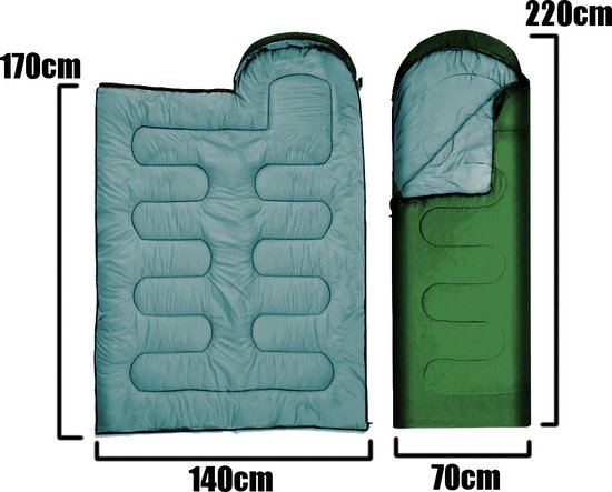 Slaapzak met capuchon, 2-in-1 kampeerquilt, groen van Quechua — afbeelding 2
