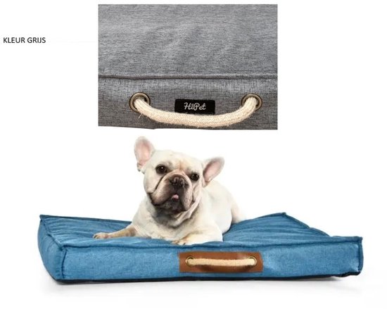 HiPet® Hondenmand / Hondenkussen – Kattenmand / Hondenbed Met Antislipbodem en Handvat 60x40cm - Grijs