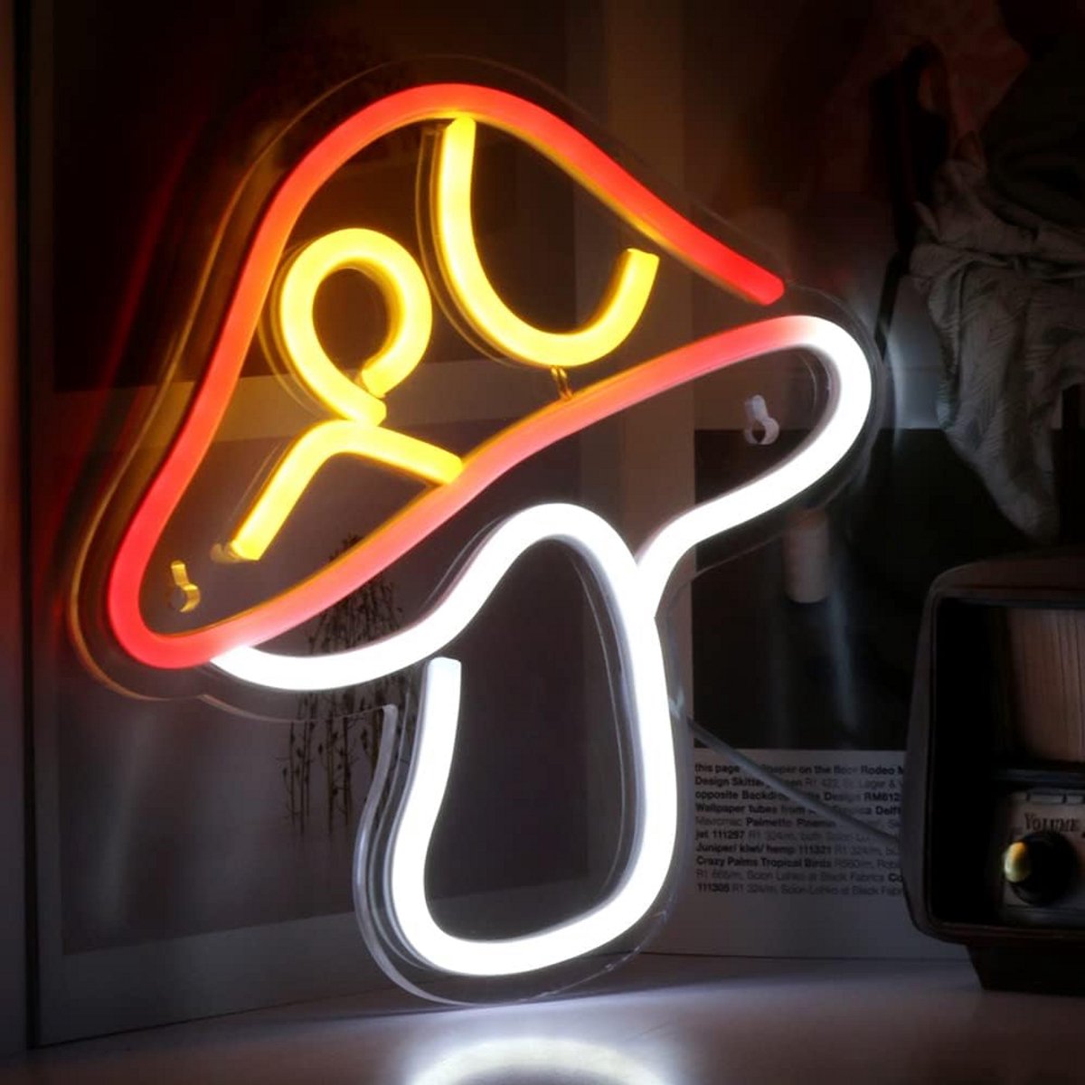 ZoeZo - Neon Wandlamp Paddenstoel - Meerkleurig - Mushroom - LED - Neon Verlichting - Sfeerverlichting - Led lamp - Neonlicht - Neon lamp