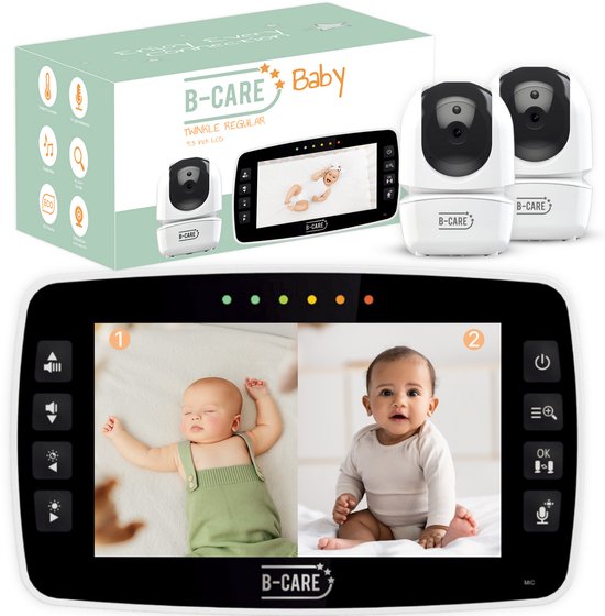 B-care Twinkle Regular – Babyfoon Met 2 Camera’s – 4.3 Inch LCD