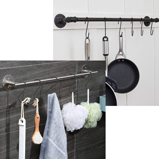 10 stuks S-haken met metalen gesp, multifunctioneel, van leer