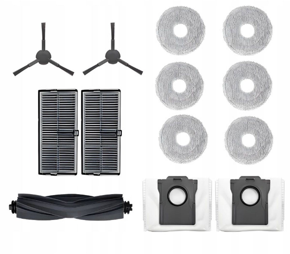 Onderhoud set compatibel met Dreame L10s ULTRA gen2, PRO, PRO HEAT X30 MOVA E30 P10 ULTRA - vervanging van hoge kwaliteit - 2x stofzak - 2x zijborstel - 6x dweil - 2x motorfilter - 1x hoofdborstel - 13 ONDERDELEN
