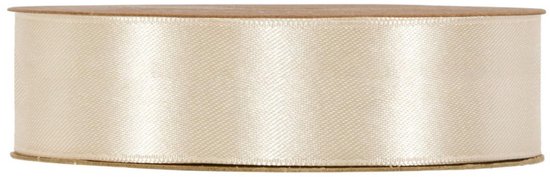 Lint - Crème - 50m x 25mm | Double Satin Classic | Dubbelzijdig Luxe Satijnen Lint | Feestlint op rol | Satijn Lint | Cadeaulint