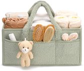 KZQ Luiertas - Luiermand - Luiermandje - Speelgoedmand - Luiermand voor Babykameraccessoires - Luier Organizer - Opbergmand voor babyluiers en doekjes - Organizerr - Kraamcadeau - Lichtgroen