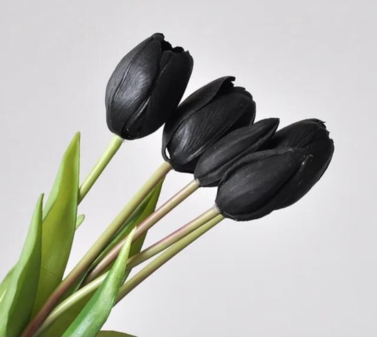 GIUSOBG Kunsttulpen, 15 stuks, geel, PU, voelt echt aan