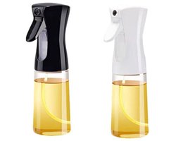 Ziva Olie Spray Fles Glas 220ml - 2 stuks - Wit + Zwart