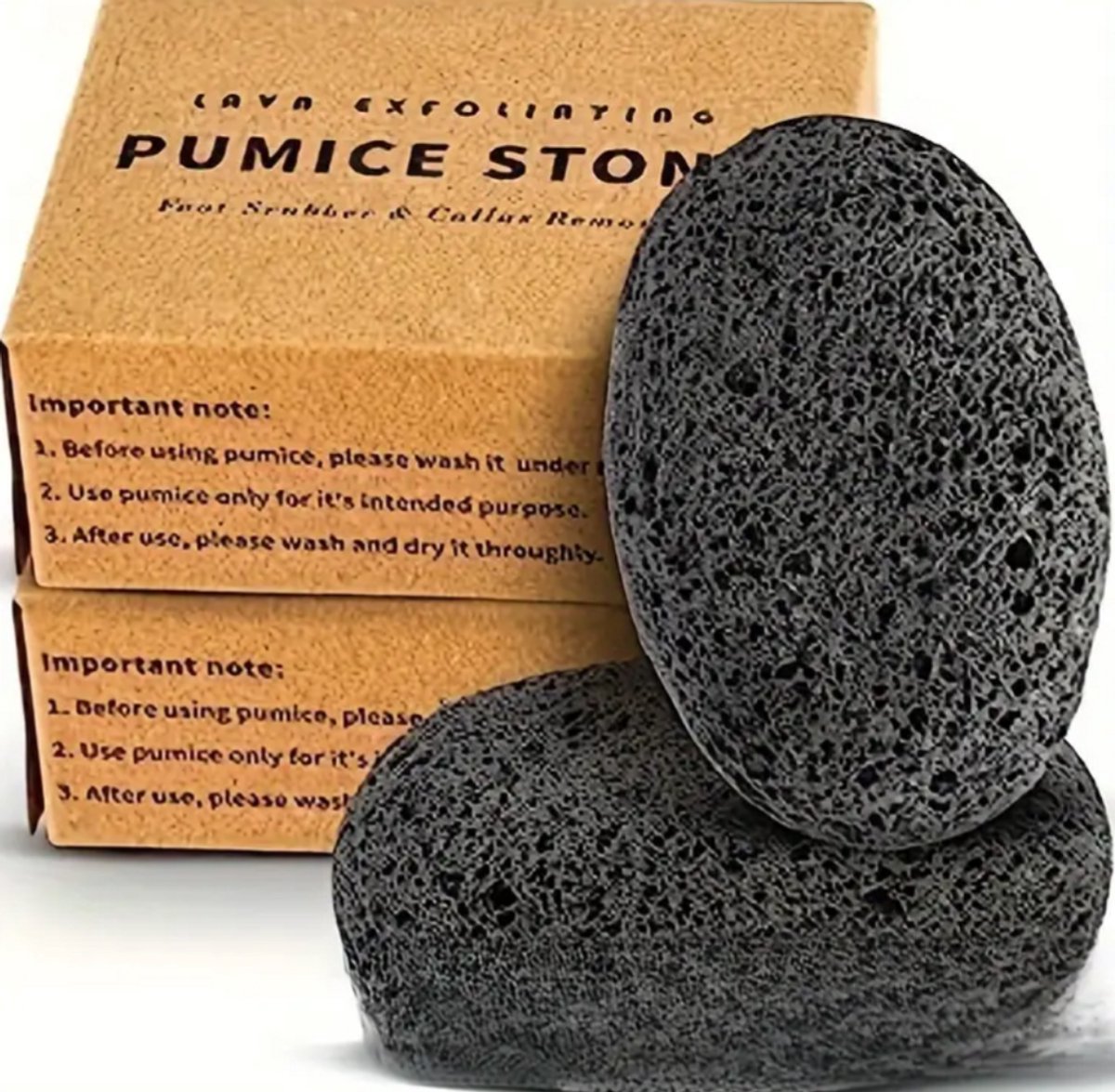 2x Voetschrubber - Natuurlijke Exfoliërende Pedicure Tool, Geurloze Lava steen voor Gladde Handen & Voeten, Snelle Verwijdering van Dode Huid, Pedicure Gereedschap voor Voeten