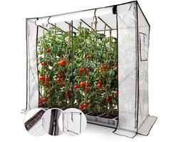 AREBOS Tomatenkas foliekas, kas met deur koelcel,tuin kasfolie 200cm met venster