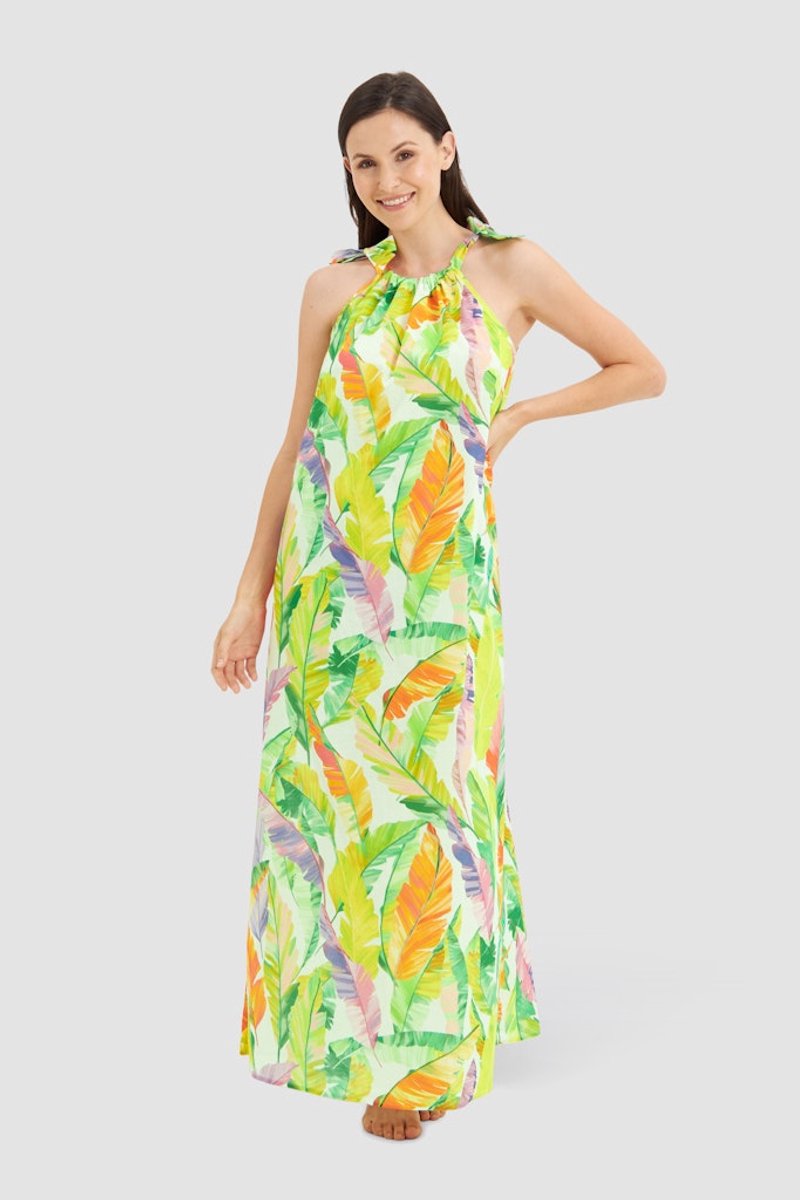 Rösch Green Leaves Strandjurk 1255610 Multicolor - maat 42