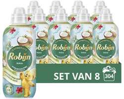 Robijn - Wasverzachter - Kokos - 8 flessen - 304 wasbeurten - Voordeelverpakking