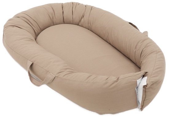 PaLulli Babynestje 100 x 60 cm, zacht mousseline-babynest met matras, slaapnest, cocon, reisbed voor pasgeborenen, 100% katoen, blauw