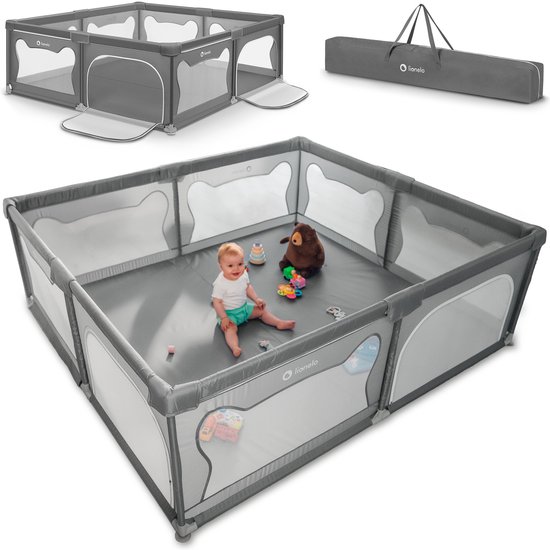 Lionelo Willow XL - Box voor baby's - vanaf 0-48 maanden groot oppervlak 187 cm x 207 cm x 68 cm