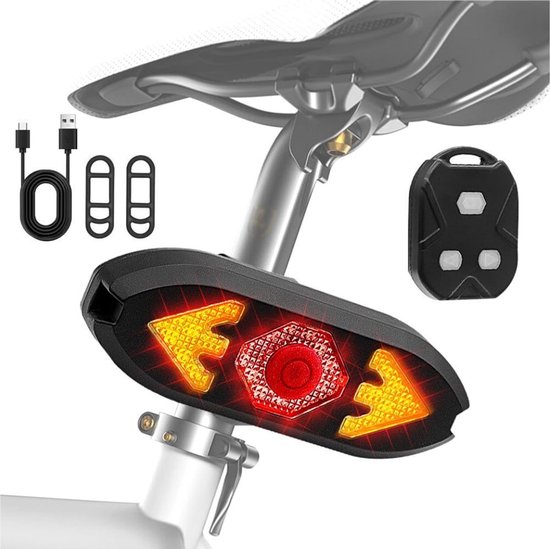 Éclairage Vélo Feu Arrière Rechargeable USB Clignotant Télécommande