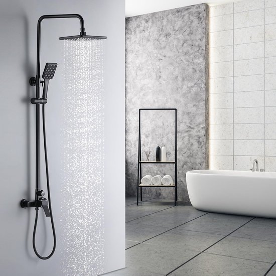 GRIFEMA G17004 Douchezuil Berlin met mengkraan, handdouche, douchekop 25 x 25 cm, slang en houder, chroom
