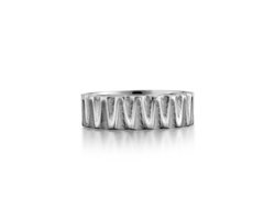 Getextureerde zilveren ring voor belofte, unieke trouwring in 925 Zilver
