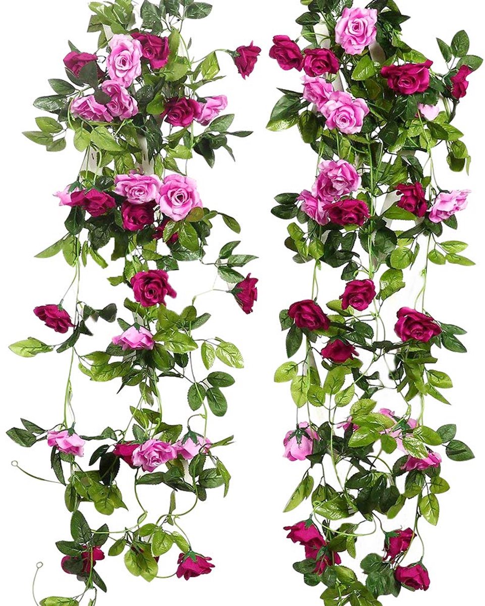Unyqoos ® Decoratieve Bloemenslinger van Levensechte Kunstrozen voor Binnen en Buiten Decoratie