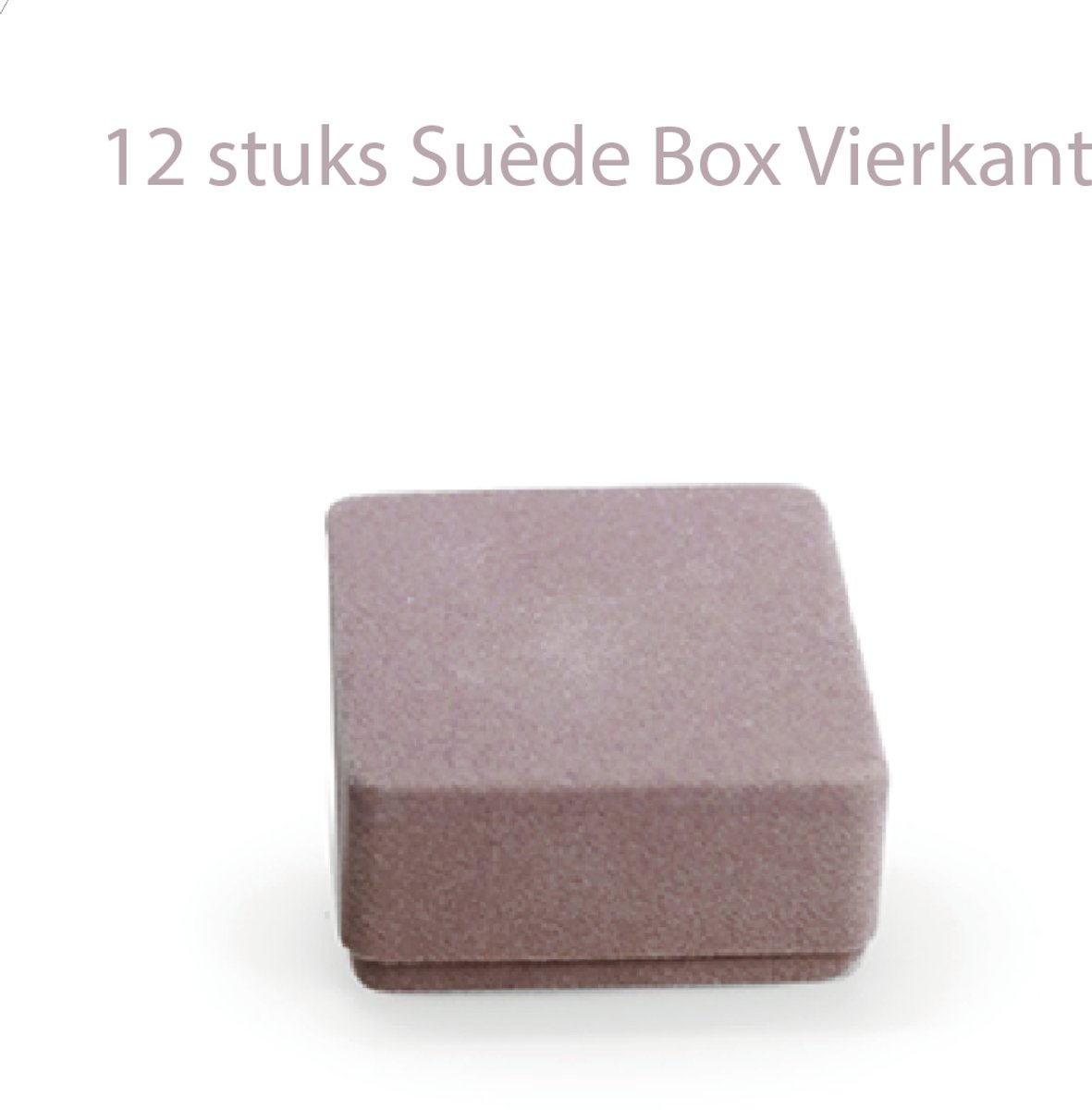 12 stuks Suède Box Vierkant - Oudroze - Doopsuiker - Geboorte - Babyborrel - Lentefeest - Huwelijk - Vormsel - Doosjes - Verpakking – Uitdeelcadeau
