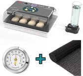 Broedmachine - automatisch keersysteem - inclusief automatisch waterreservoir - ingebouwde schouwlamp - inclusief losse hygrometer (zilver) en antislipmat - geschikt voor 15 kippeneieren - 9 eendeneieren - 4 ganzeneieren