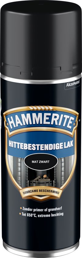 Hammerite - Hittebestendige Lak (Spray) - Zwart - 400 ML