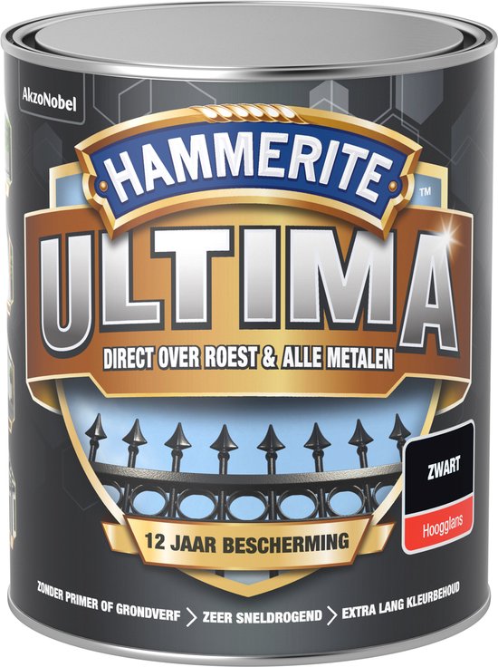 Hammerite - Ultima Hoogglans - Zwart - 750 ML