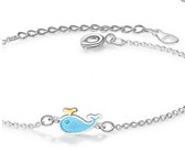 Kinder- armbandje-flipper- Zilver- Dolfijntje- 15  18 cm-Charme Bijoux