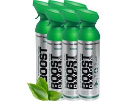 Boost Oxygen - Large 9L - Natural - 95% Pure Zuurstof - 1200 inhalaties van 1 sec - Zuurstoffles - Aerosoltoestel - Powerbreathe - Longtrainer - Concentrator - Ademhalingstrainer - Ademhalingsondersteuning - Sport herstel, Hoogte en Gezondheid -6x 9L