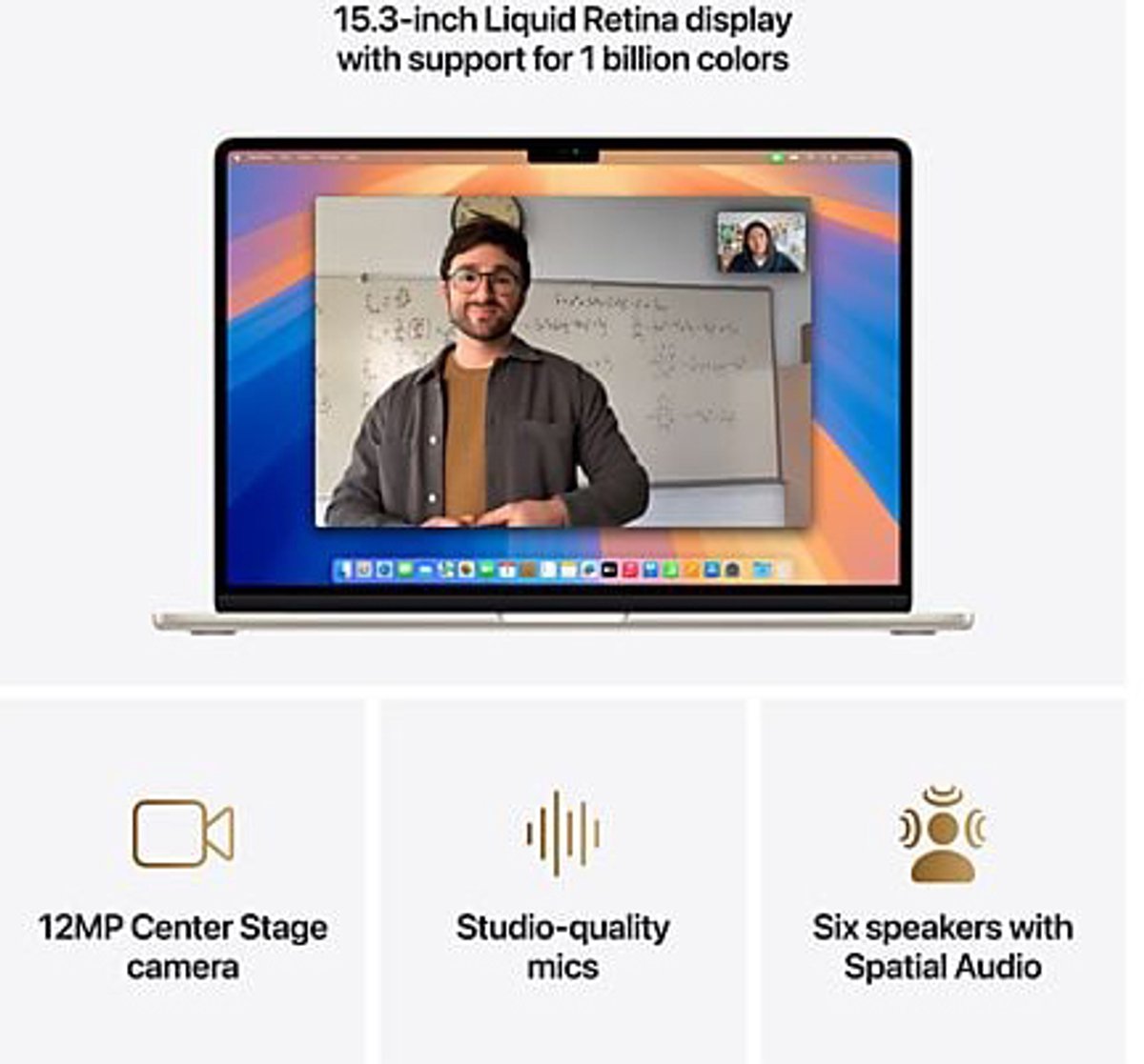 Apple MacBook Air 15" (2025) M4 Chip, 16GB RAM, 256GB SSD, IPS Display, 18 uur batterij, Sterrenlicht - Afbeelding 5