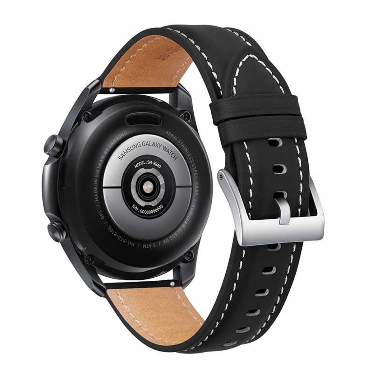 Spacecase Leren Horlogeband 20Mm Zwarte Armband
